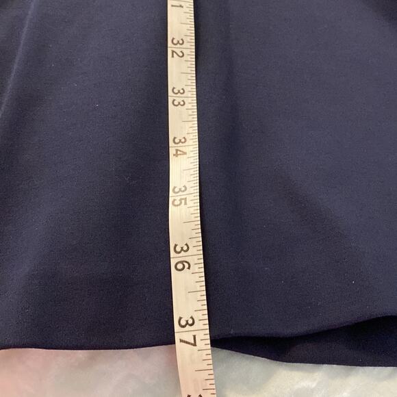 Rebecca Taylor Navy Lace Sleeve Fit and Flare Size XS Faux Leather Trim - Picture 10 of 10